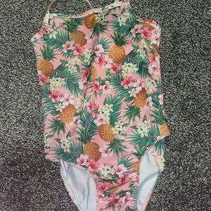 Toddler Tropical Pink Floral Swimsuit
